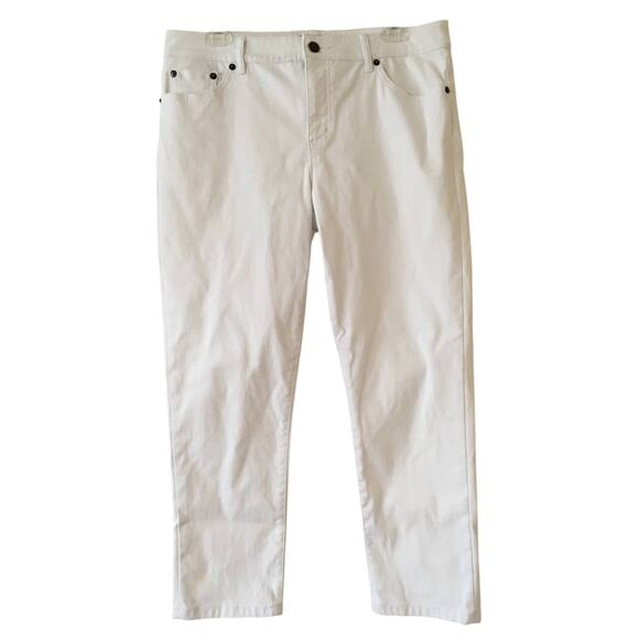 LRL Lauren Jeans Company Ralph Lauren Sz 10 Classic Straight Cropped White Jeans - Picture 1 of 6
